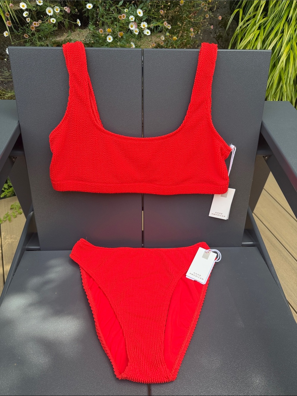 Good American Poppy High-Rise Bikini Set NWT
